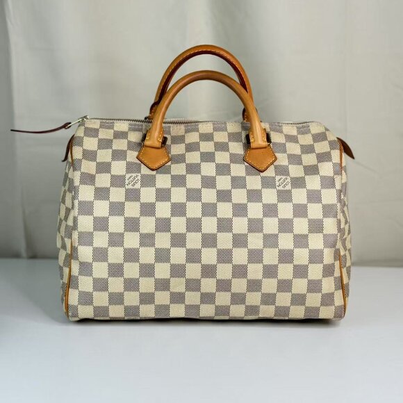 Louis Vuitton Speedy Top Handle Bag Damier Azur - Picture 1 of 10